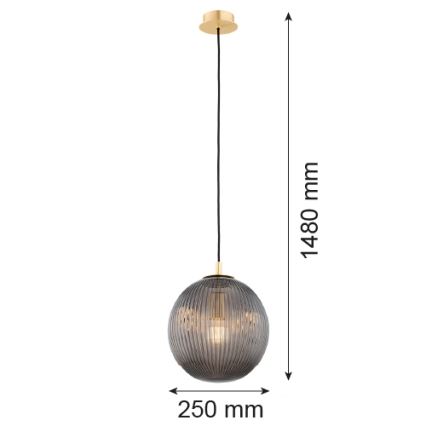 Argon 8513 - Luster na sajli PALOMA 1xE27/15W/230V pr. 25 cm zlatna/crna