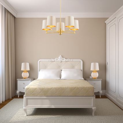 Argon 8535 - Stolna lampa HAMILTON 1xE27/15W/230V 54 cm krem/bež