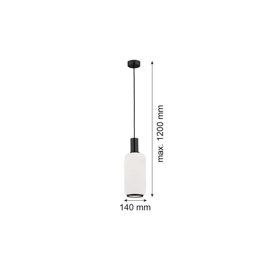 Argon 8563 - Luster na sajli SAGUNTO PLUS 1xE27/15W/230V pr. 14 cm crna
