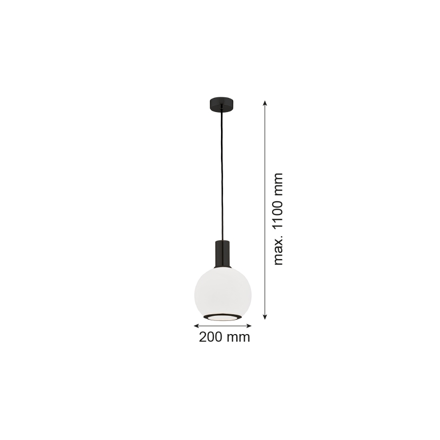 Argon 8564 - Luster na sajli SAGUNTO PLUS 1xE27/15W/230V pr. 20 cm crna
