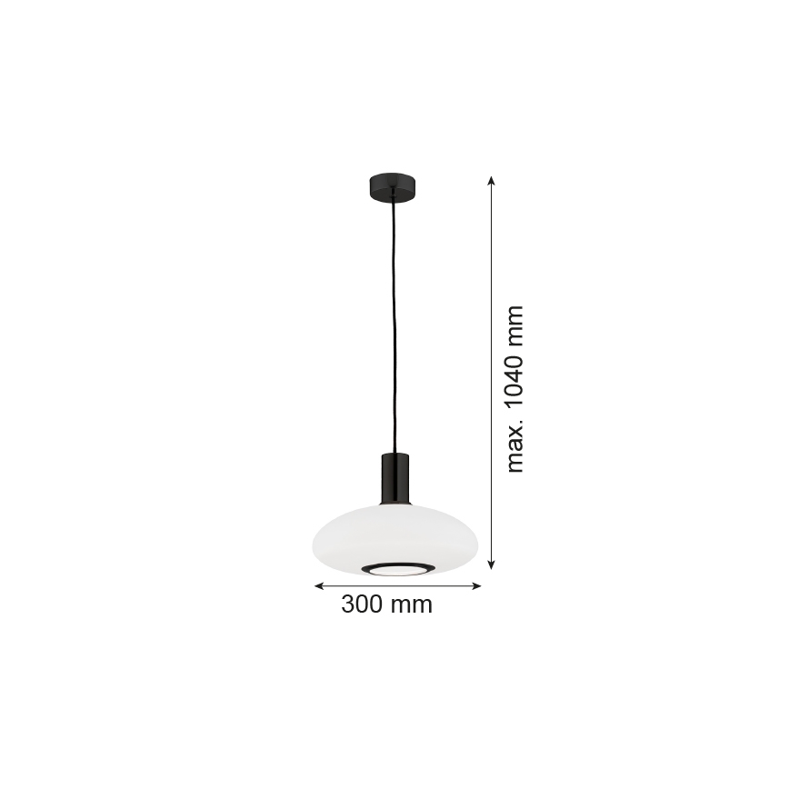 Argon 8565 - Luster na sajli SAGUNTO PLUS 1xE27/15W/230V pr. 30 cm crna
