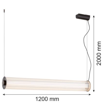 Argon 8625 - LED Luster na sajli HAMPTON LED/90W/230V 3000K 120 cm crna