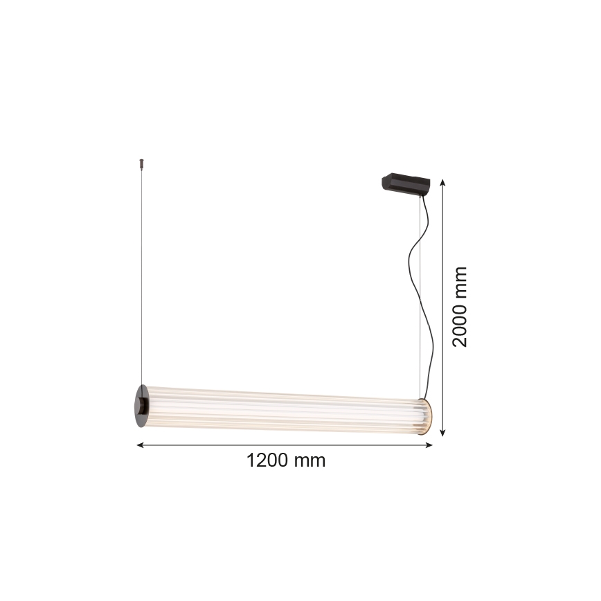 Argon 8625 - LED Luster na sajli HAMPTON LED/90W/230V 3000K 120 cm crna