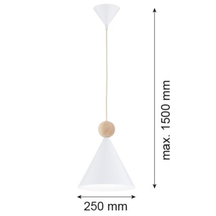 Argon 8629 - Luster na sajli KEGEL 1xE27/15W/230V bijela