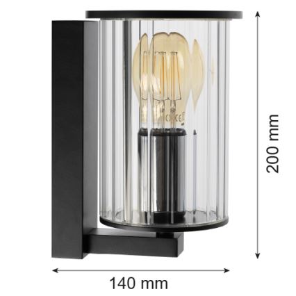 Argon 8748 - Vanjska zidna svjetiljka NORFOLK 1xE27/15W/230V IP44 crna