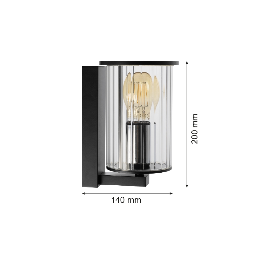 Argon 8748 - Vanjska zidna svjetiljka NORFOLK 1xE27/15W/230V IP44 crna
