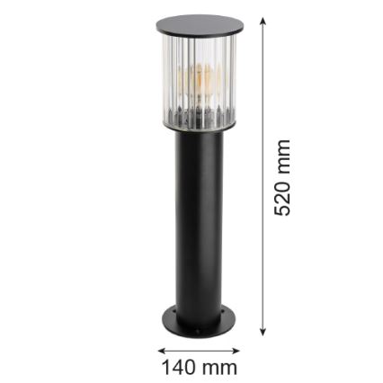 Argon 8749 - Vanjska lampa NORFOLK 1xE27/15W/230V IP44 52cm crna