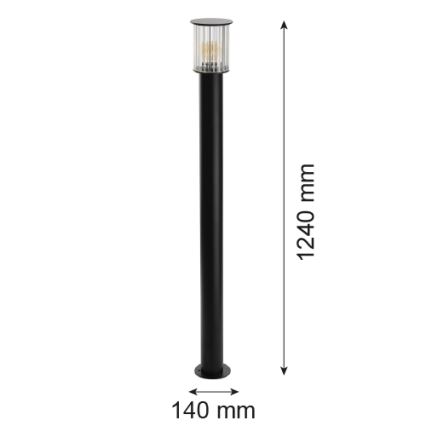 Argon 8750 - Vanjska lampa NORFOLK 1xE27/15W/230V IP44 124cm crna