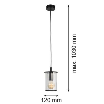 Argon 8751 - Vanjski luster na sajli NORFOLK 1xE27/15W/230V IP44 crna