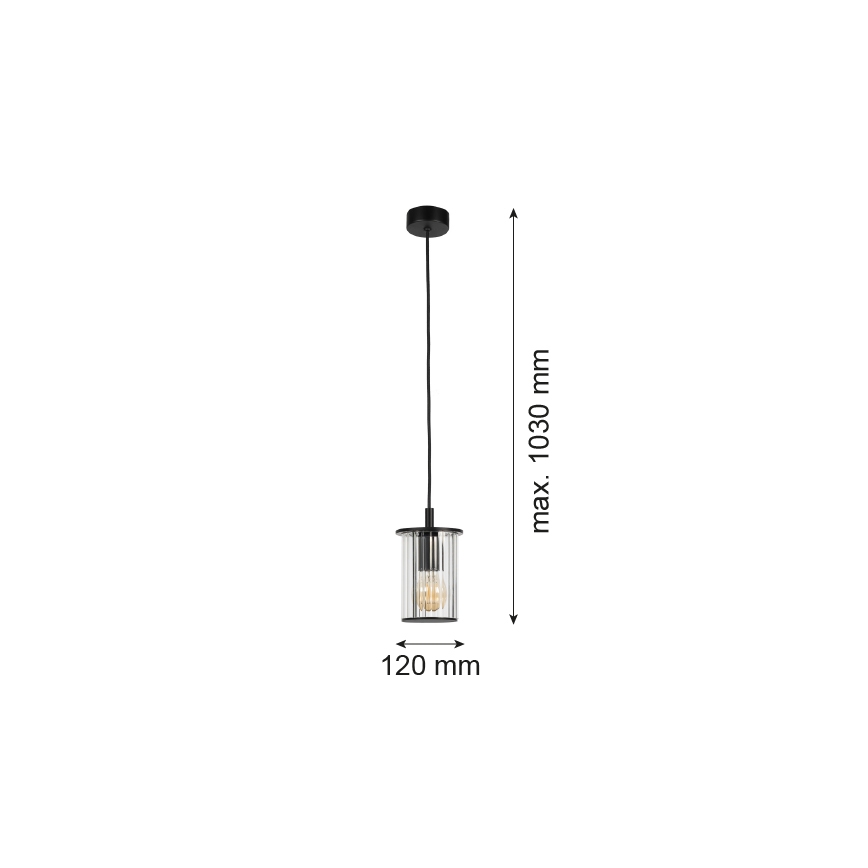 Argon 8751 - Vanjski luster na sajli NORFOLK 1xE27/15W/230V IP44 crna