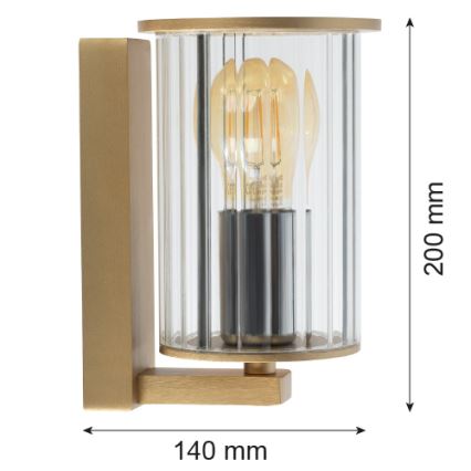 Argon 8752 - Vanjska zidna svjetiljka NORFOLK 1xE27/15W/230V IP44 zlatna