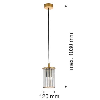 Argon 8755 - Vanjski luster na sajli NORFOLK 1xE27/15W/230V IP44 zlatna