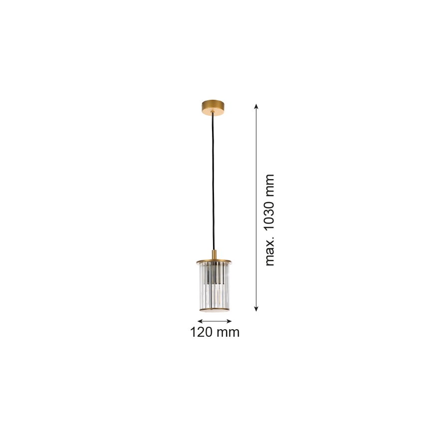 Argon 8755 - Vanjski luster na sajli NORFOLK 1xE27/15W/230V IP44 zlatna