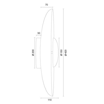 Argon 8865 - LED zidna svjetiljka BOLTON LED/12,5W/230V 3000K zlatna