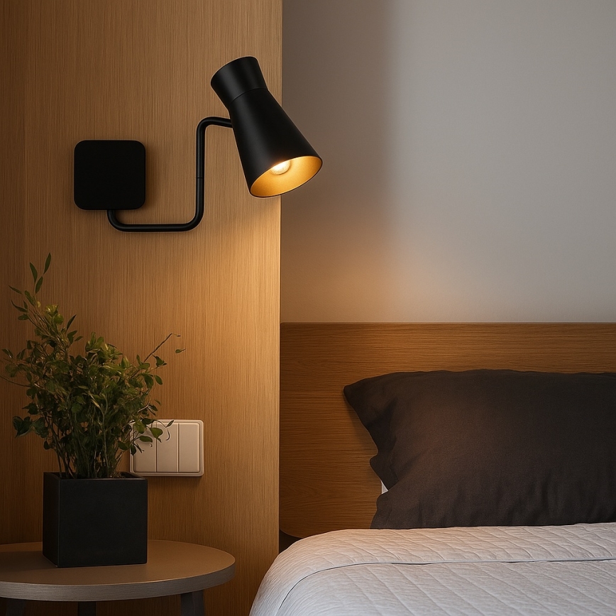 Argon 8880 - Zidna lampa LORD 1xE14/7W/230V crna