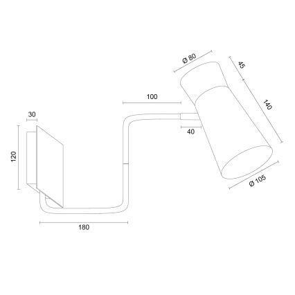 Argon 8883 - Zidna svjetiljka LORD 1xE14/7W/230V siva