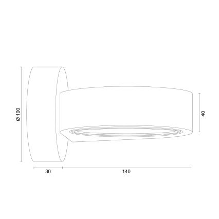 Argon 8900 - Zidna svjetiljka LOTUS 1xGX53/12W/230V crna