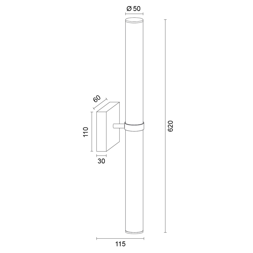 Argon 8928 - LED kupaonsko osvjetljenje za ogledalo BATUMI LED/24W/230V 3000K IP44 matni krom