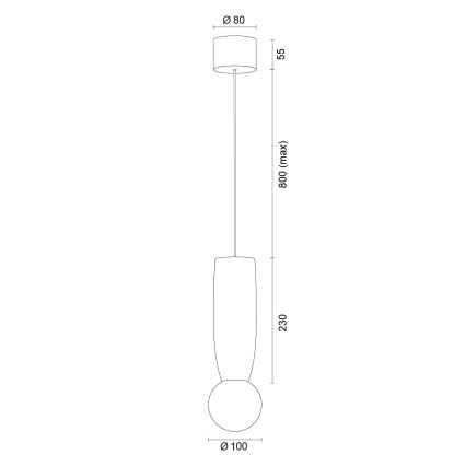 Argon 8938 - Luster na sajli BOLL 1xG9/6W/230V bijela