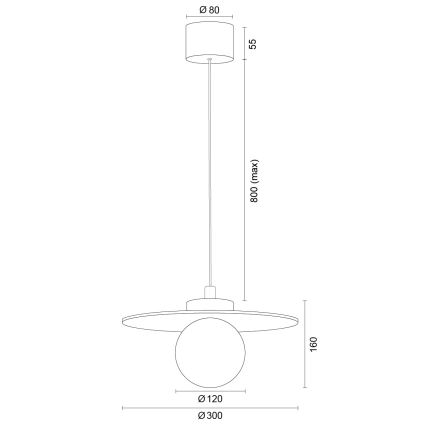 Argon 8950 - Luster na sajli BOLL 1xG9/6W/230V plava
