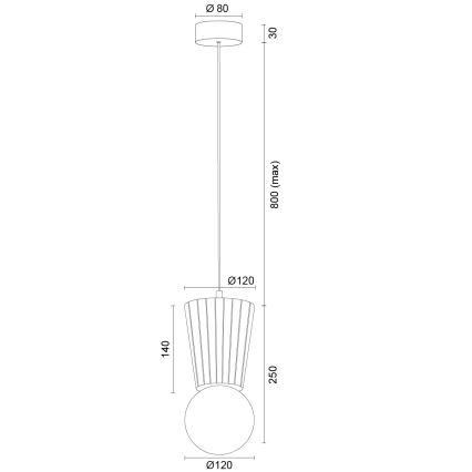 Argon 8952 - Kupaonski luster na sajli VOLANTE 1xG9/6W/230V IP44 smeđa
