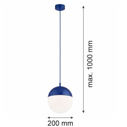 Argon 9000 - Vanjska viseća svjetiljka na kabelu LIV 1xE27/15W/230V IP44 plava