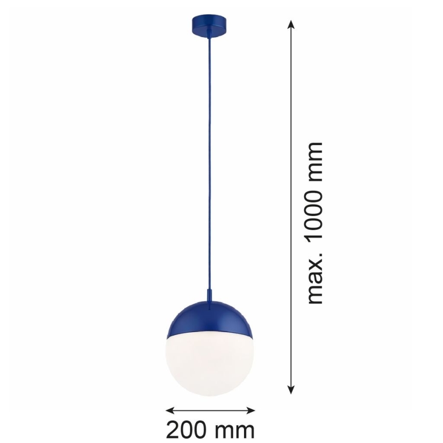 Argon 9000 - Vanjska viseća svjetiljka na kabelu LIV 1xE27/15W/230V IP44 plava
