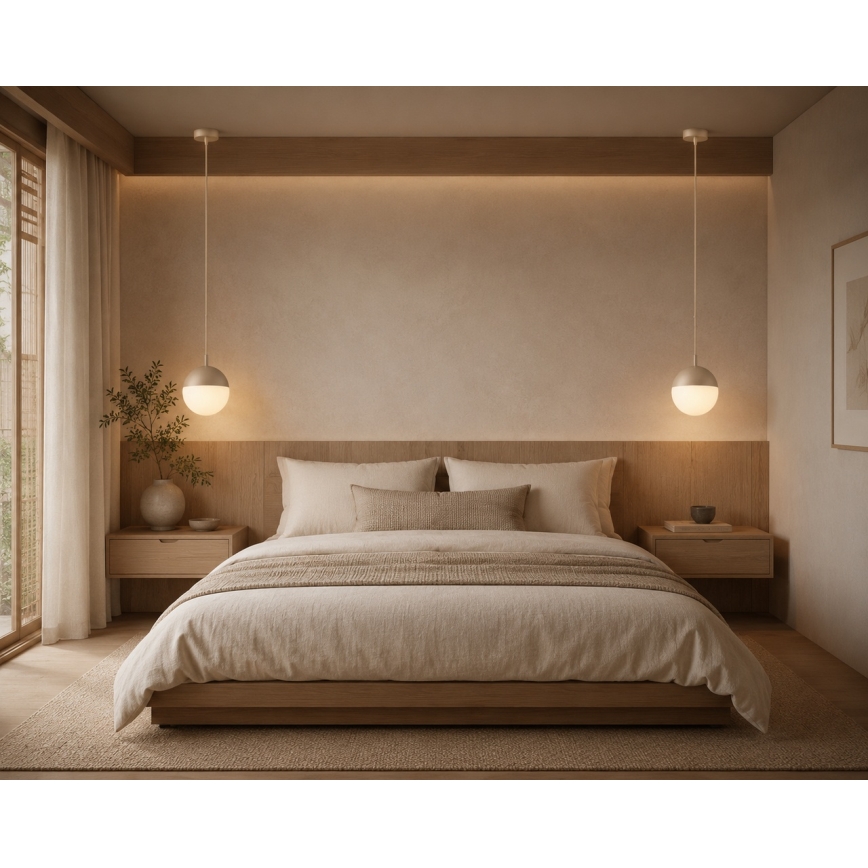 Argon 9001 - Vanjski luster na sajli LIV 1xE27/15W/230V IP44 bež