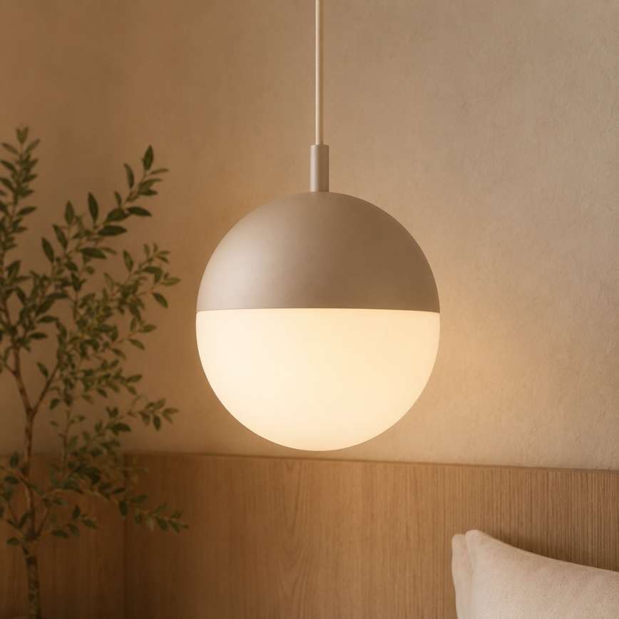 Argon 9001 - Vanjski luster na sajli LIV 1xE27/15W/230V IP44 bež