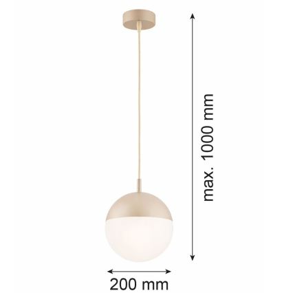 Argon 9001 - Vanjski luster na sajli LIV 1xE27/15W/230V IP44 bež