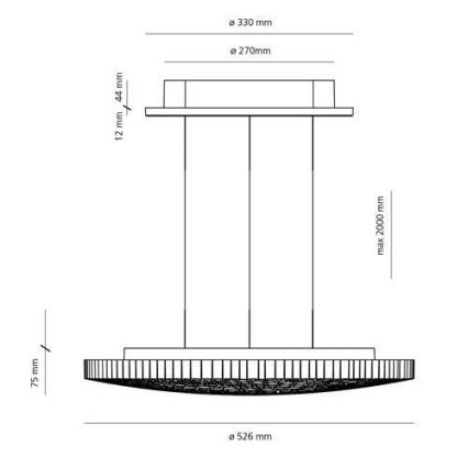 Artemide 0213010APP - LED prigušivački luster na užetu CALIPSO LED/50W/230V 3000K