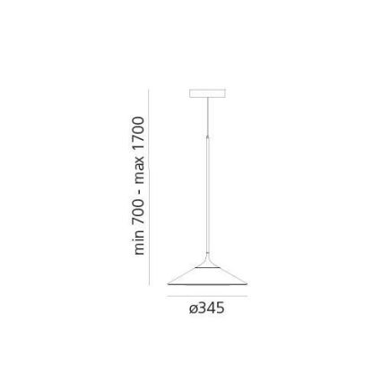 Artemide 0352030A - LED prigušivački luster na užetu ORSA LED/20W/230V 3000K promjer 24,5 cm