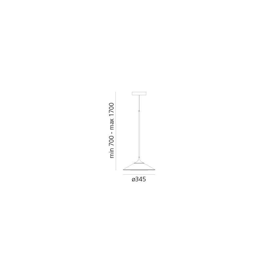Artemide 0352030A - LED prigušivački luster na užetu ORSA LED/20W/230V 3000K promjer 24,5 cm