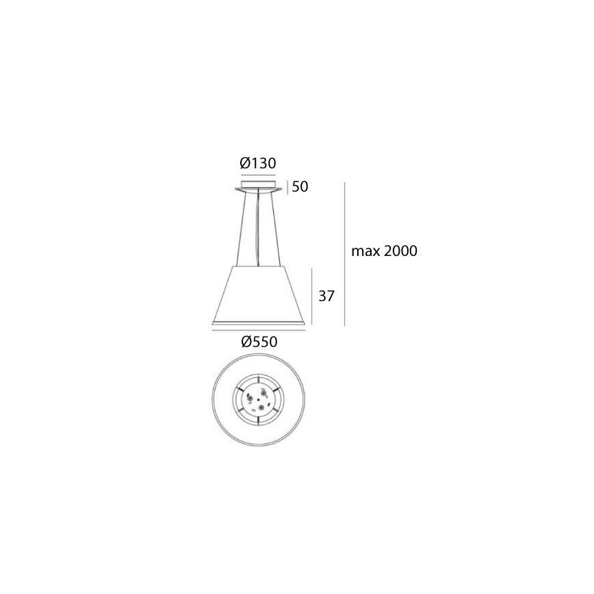 Artemide 1124110A - Luster na sajli CHOOSE MEGA 3xE27/12W/230V pr. 55 cm bijela