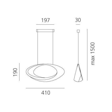 Artemide 1182010A - LED Prigušivi luster na sajli CABILDO LED/44W/230V 3000K