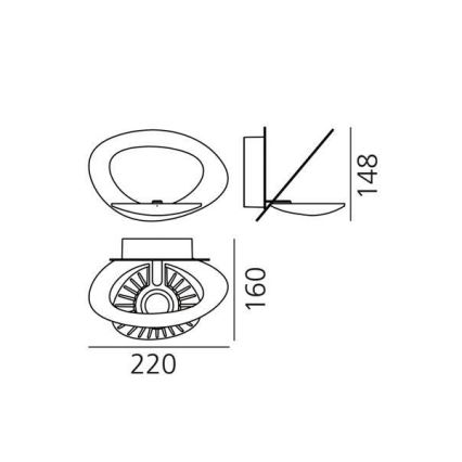 Artemide 1248020A - LED Prigušiva zidna svjetiljka PIRCE LED/27W/230V 3000K zlatna