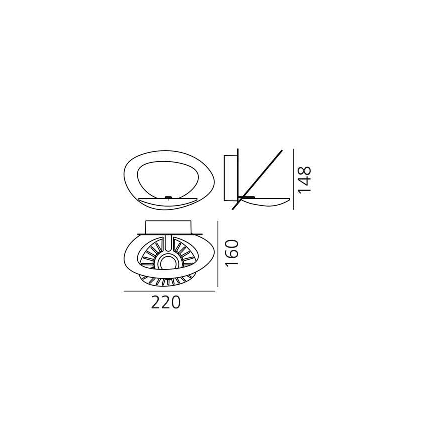 Artemide 1248020A - LED Prigušiva zidna svjetiljka PIRCE LED/27W/230V 3000K zlatna