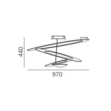 Artemide 1253120A - LED Prigušiva stropna svjetiljka PIRCE LED/44W/230V 3000K zlatna