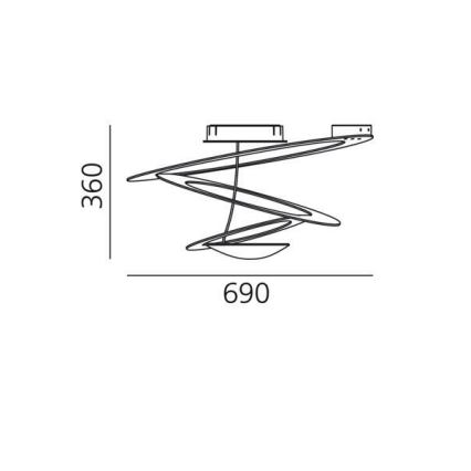 Artemide 1255110A - LED stropna svjetiljka s prigušivanjem PIRCE LED/44W/230V 3000K bijela
