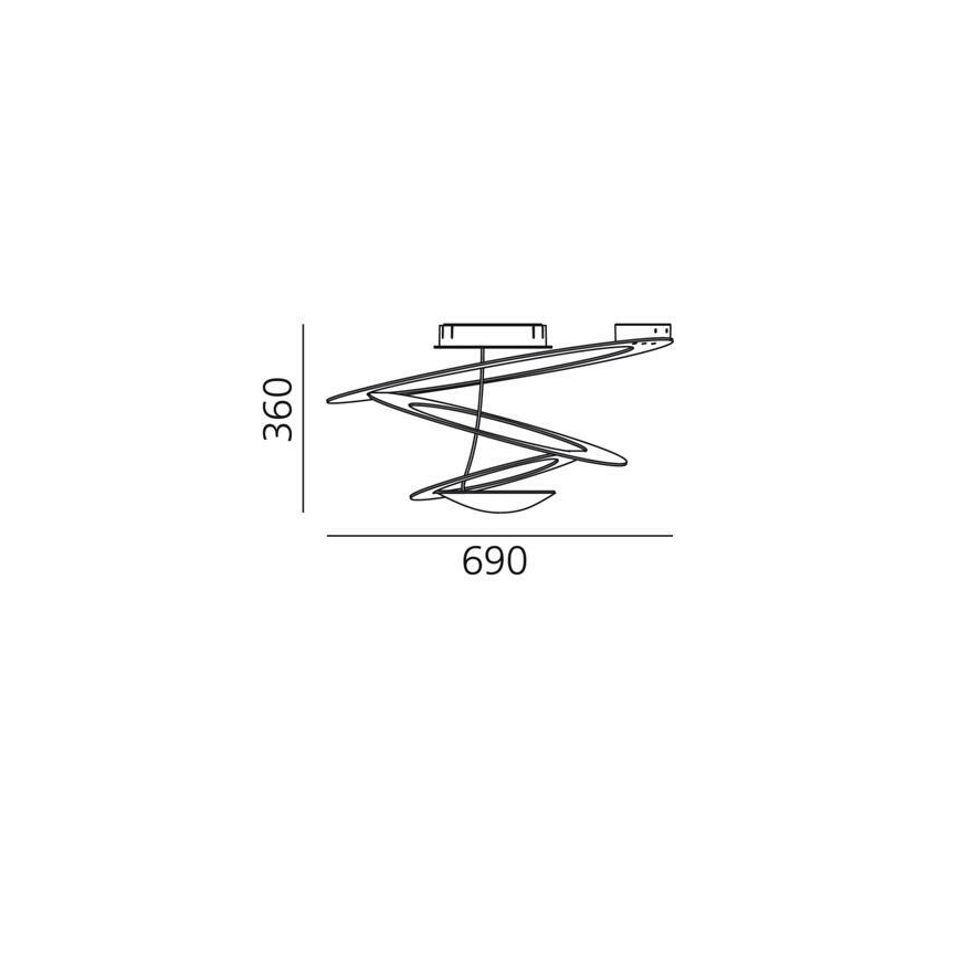 Artemide 1255110A - LED stropna svjetiljka s prigušivanjem PIRCE LED/44W/230V 3000K bijela