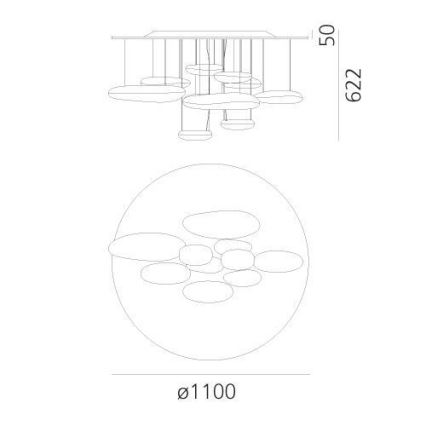 Artemide 1366110A - LED prigušivački plafonski luster MERCURY LED/58W/230V 3000K