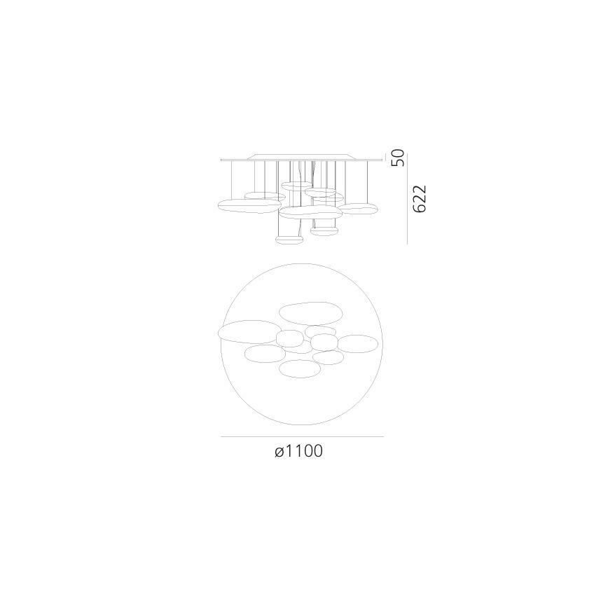 Artemide 1366110A - LED prigušivački plafonski luster MERCURY LED/58W/230V 3000K