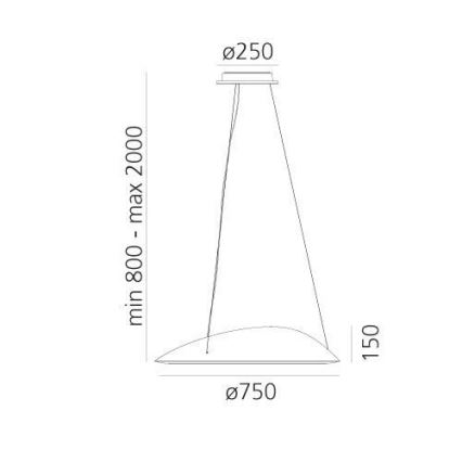 Artemide 1401010APP - LED prigušivač luster na užetu AMELUNA LED/41W/230V 3000K