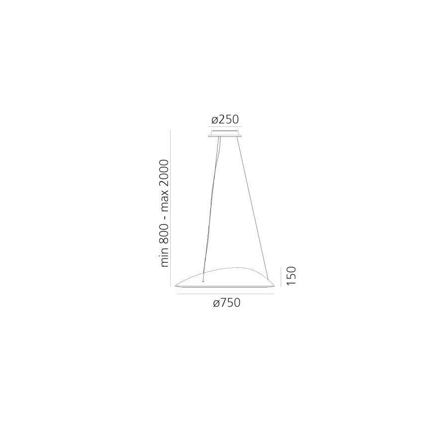 Artemide 1401010APP - LED prigušivač luster na užetu AMELUNA LED/41W/230V 3000K