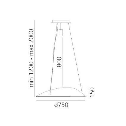 Artemide 1402010APP - LED RGBW prigušivački luster na užetu AMELUNA LED/45W/230V 3000K