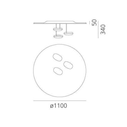 Artemide 1474110A - LED stropna svjetiljka s mogućnošću prigušivanja DROPLET LED/87W/230V 3000K
