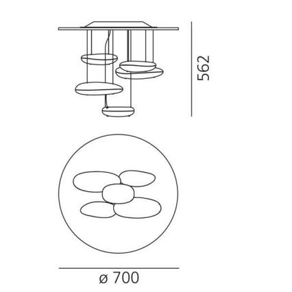 Artemide 1476110A - LED Prigušivi nadgradni luster MERCURY LED/29W/230V 3000K