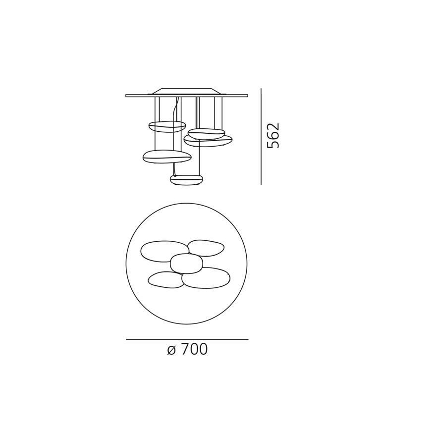 Artemide 1476110A - LED Prigušivi nadgradni luster MERCURY LED/29W/230V 3000K