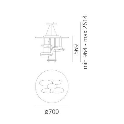 Artemide 1477110A - LED prigušivački luster na užetu MERCURY LED/29W/230V 3000K