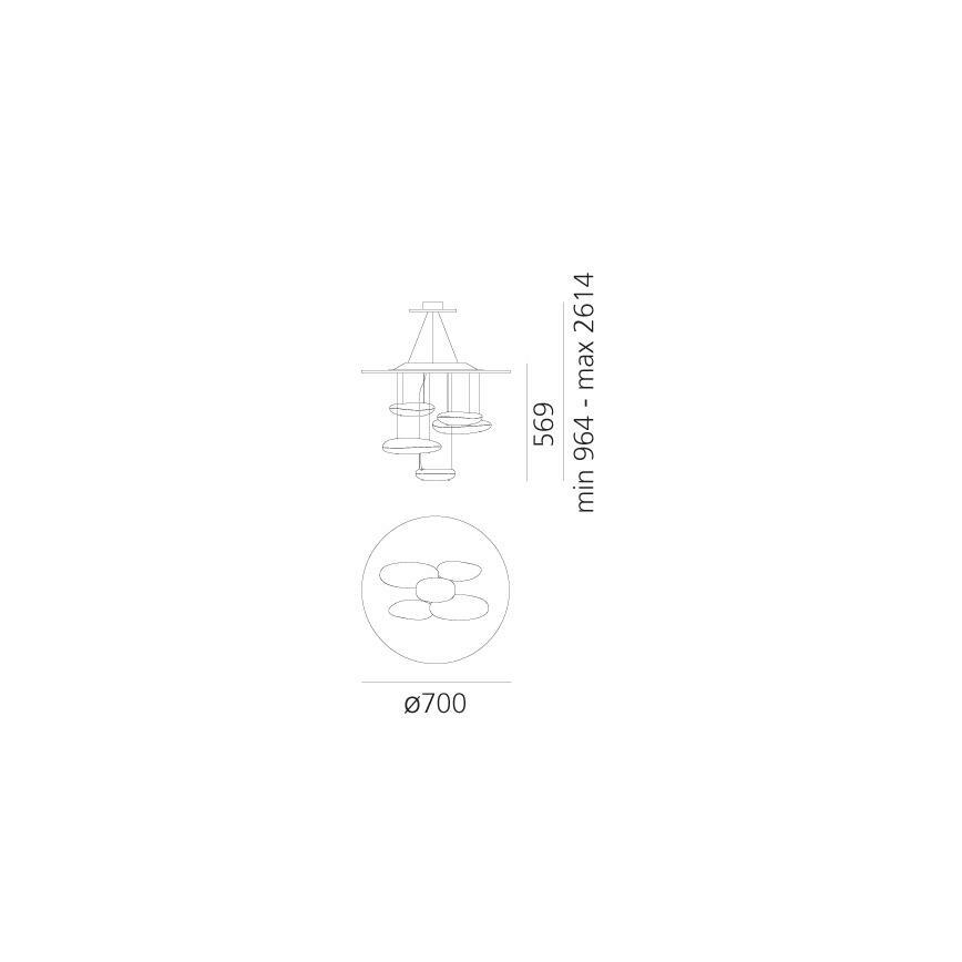 Artemide 1477110A - LED prigušivački luster na užetu MERCURY LED/29W/230V 3000K